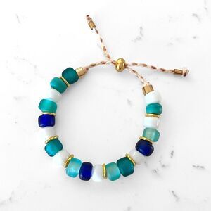 Glass Pony Bead Adjustable Bracelet